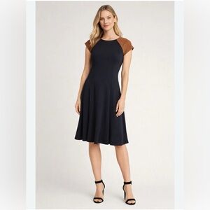 Lauren Ralph Lauren black and Brown Midi Dress